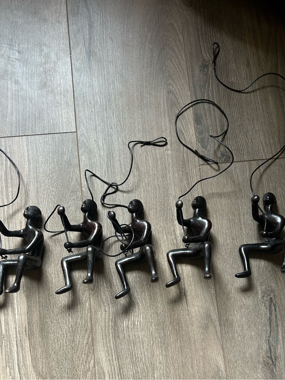Black Decorative Hanging Men Figurines - Set of 5